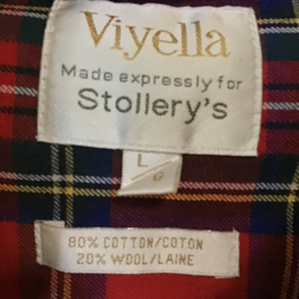 Vintage Viyella Men's Tartan Plaid Wool Blend Button Down Shirt Size L - Picture 4 of 5
